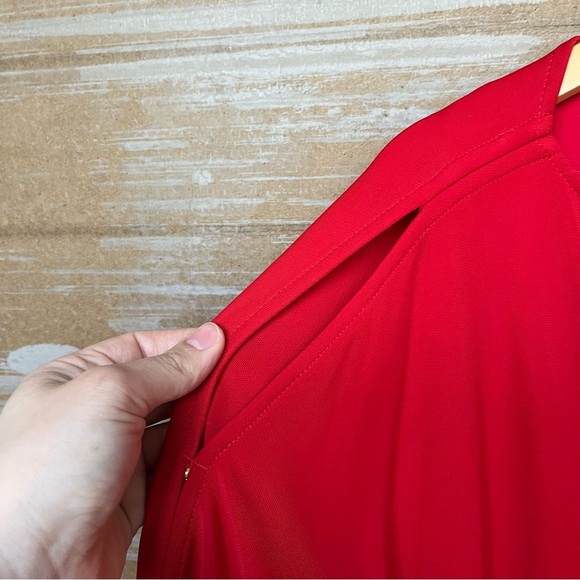 Lauren Ralph Lauren Sheath Dress Gold Button Career Work Wear Cut Out Womens L - Picture 3 of 7